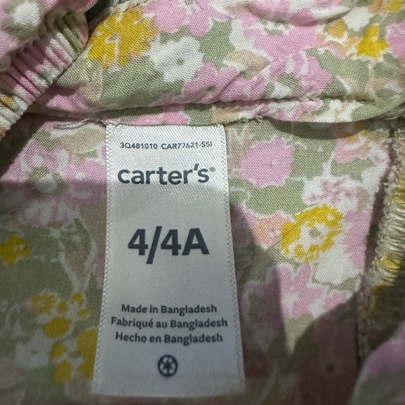 Carters Floral Jumpsuit 4T - Picture 3 of 4